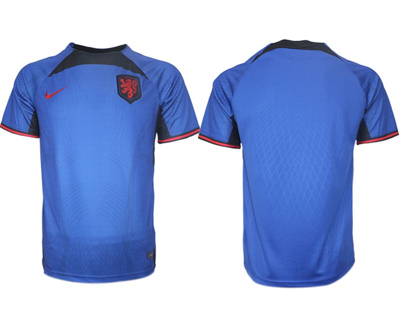 Cheap Men 2022 World Cup National Team Netherlands away aaa version blue blank Soccer Jersey
